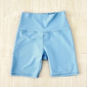 Five the Label Light Blue Ribbed High Waisted‎ Biker Shorts Size Medium